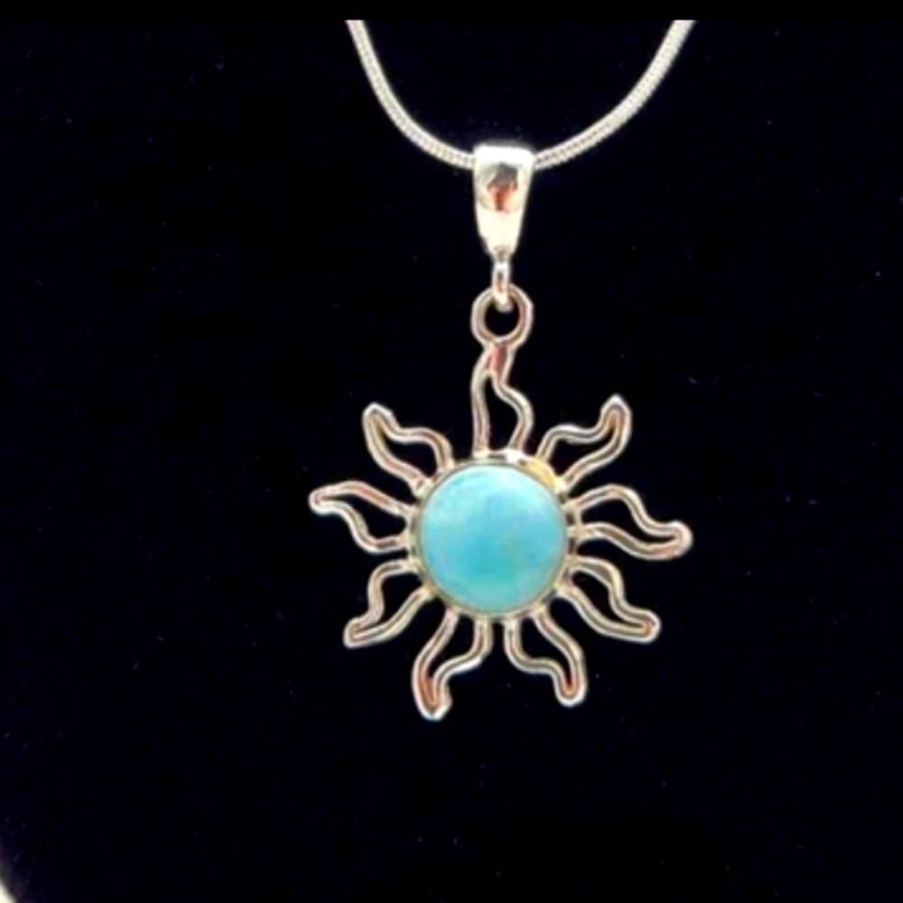 Larimar  Sun pendant